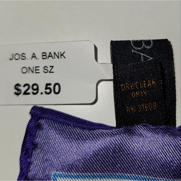 Jos A Bank 100% Silk Tie Graphic Print Pocket Square NEW Retails $30 - Picture 5 of 5